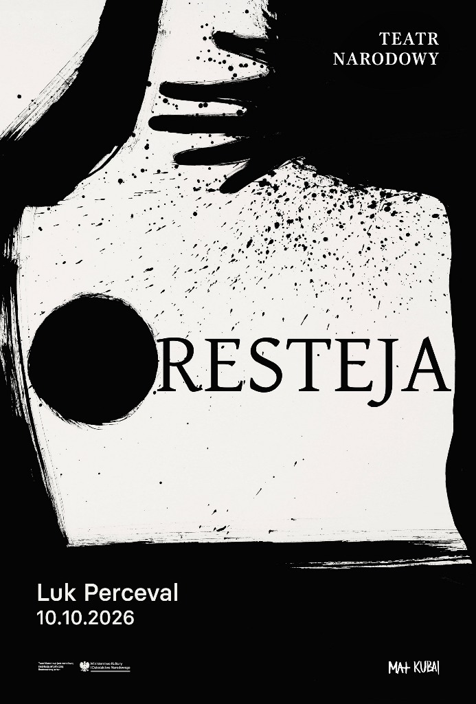 Plakat spektaklu ORESTEJA wg scenariusza i w reżyserii Luka Percevala | autor: Mat Kubaj / Archiwum Artystyczne Teatru Narodowego